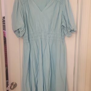 Calvin Klein Light Teal Textured Dress